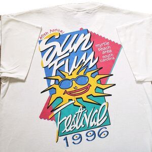 Vintage 90s Sun Fun Festival Myrtle Beach Sz Large Single Stitch Mens T-Shirt